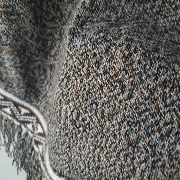 Peruvian Handmade Alpaca Hooded Sweater Ethnic Motifs Fringed Hem - Picture 5 of 9